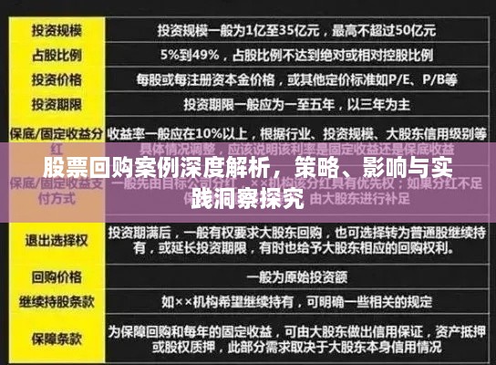 股票回購(gòu)案例深度解析，策略、影響與實(shí)踐洞察探究