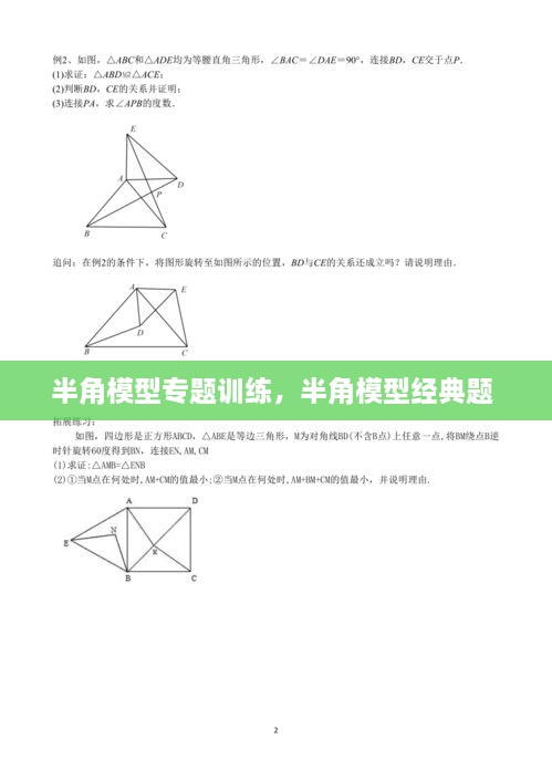 半角模型專(zhuān)題訓(xùn)練，半角模型經(jīng)典題 