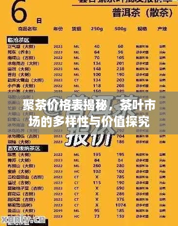聚茶價格表揭秘，茶葉市場的多樣性與價值探究