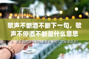 歌聲不斷酒不斷下一句，歌聲不停酒不斷是什么意思 