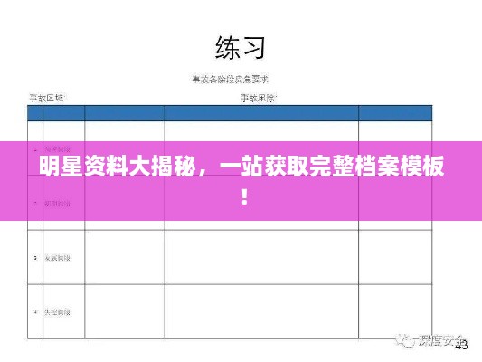 明星資料大揭秘，一站獲取完整檔案模板！