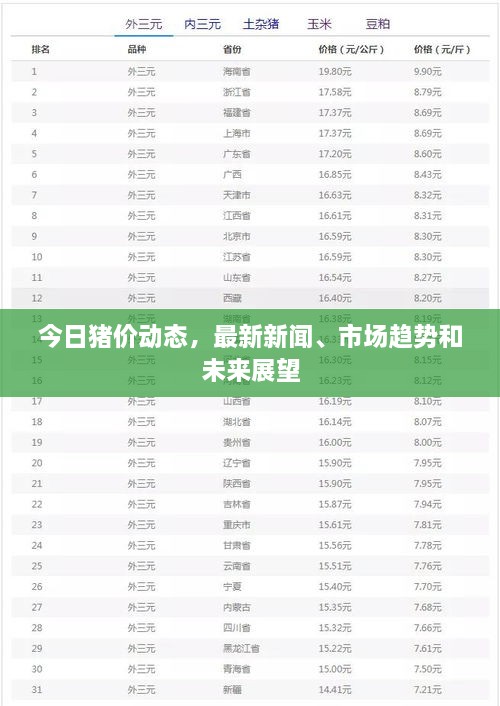 今日豬價動態(tài)，最新新聞、市場趨勢和未來展望