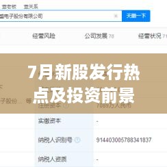 7月新股發(fā)行熱點(diǎn)及投資前景深度解析，上市股票一覽