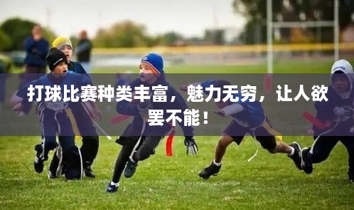 打球比賽種類豐富，魅力無窮，讓人欲罷不能！