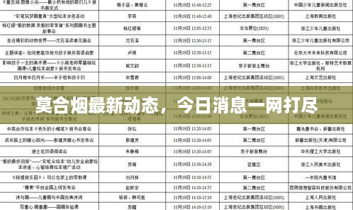 莫合煙最新動(dòng)態(tài)，今日消息一網(wǎng)打盡