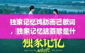 獨(dú)家記憶雞肋而已歌詞，獨(dú)家記憶這首歌是什么意思 