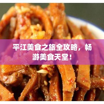 平江美食之旅全攻略，暢游美食天堂！