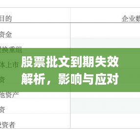 股票批文到期失效解析，影響與應(yīng)對策略