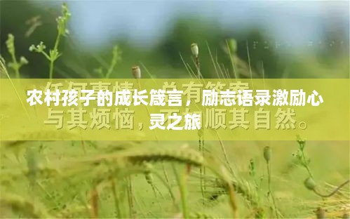 農(nóng)村孩子的成長箴言，勵志語錄激勵心靈之旅