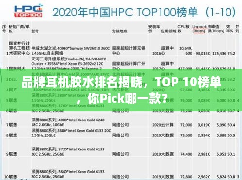 品牌耳機膠水排名揭曉，TOP 10榜單，你Pick哪一款？