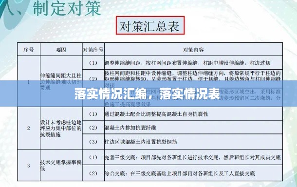 落實(shí)情況匯編，落實(shí)情況表 
