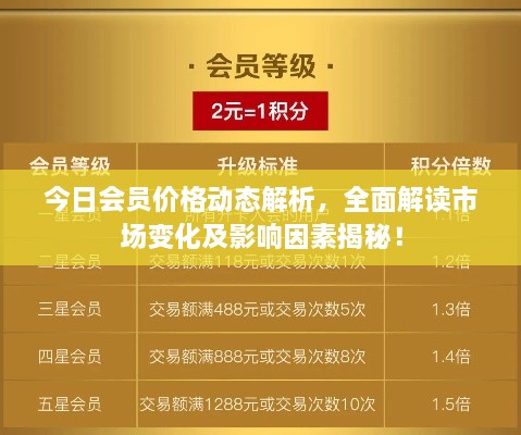今日會(huì)員價(jià)格動(dòng)態(tài)解析，全面解讀市場變化及影響因素揭秘！