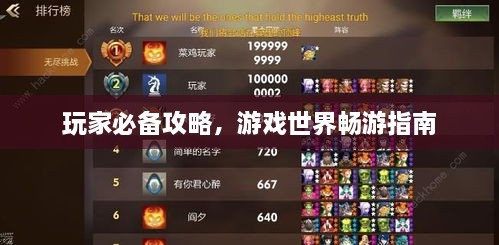 玩家必備攻略，游戲世界暢游指南