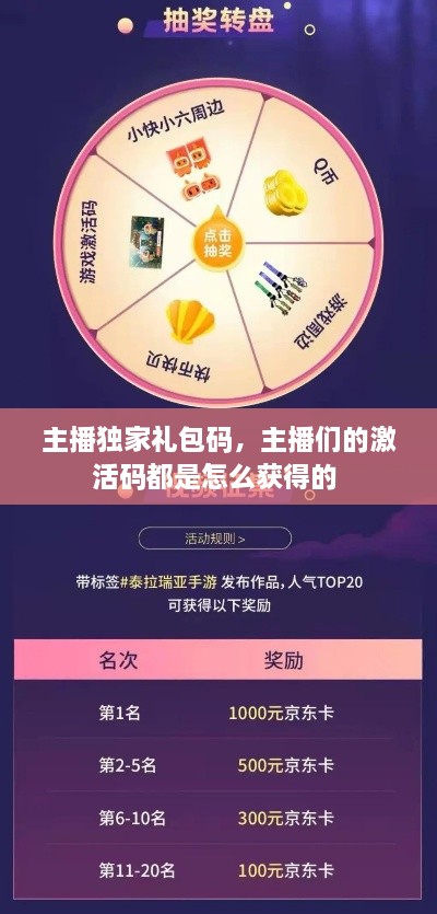 主播獨(dú)家禮包碼，主播們的激活碼都是怎么獲得的 